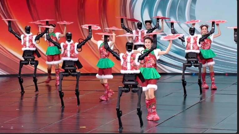 Robots dance for the Chinese New Year