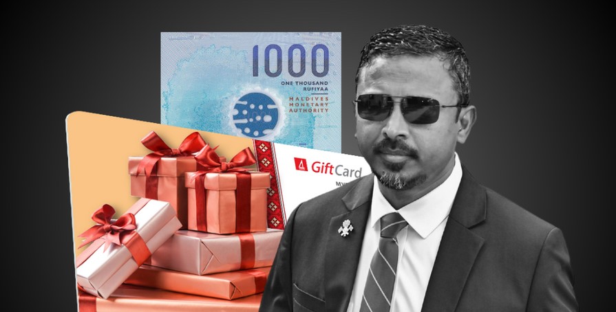 Maldvian Attorney General Ahmed Usham distributes money to staff controversially