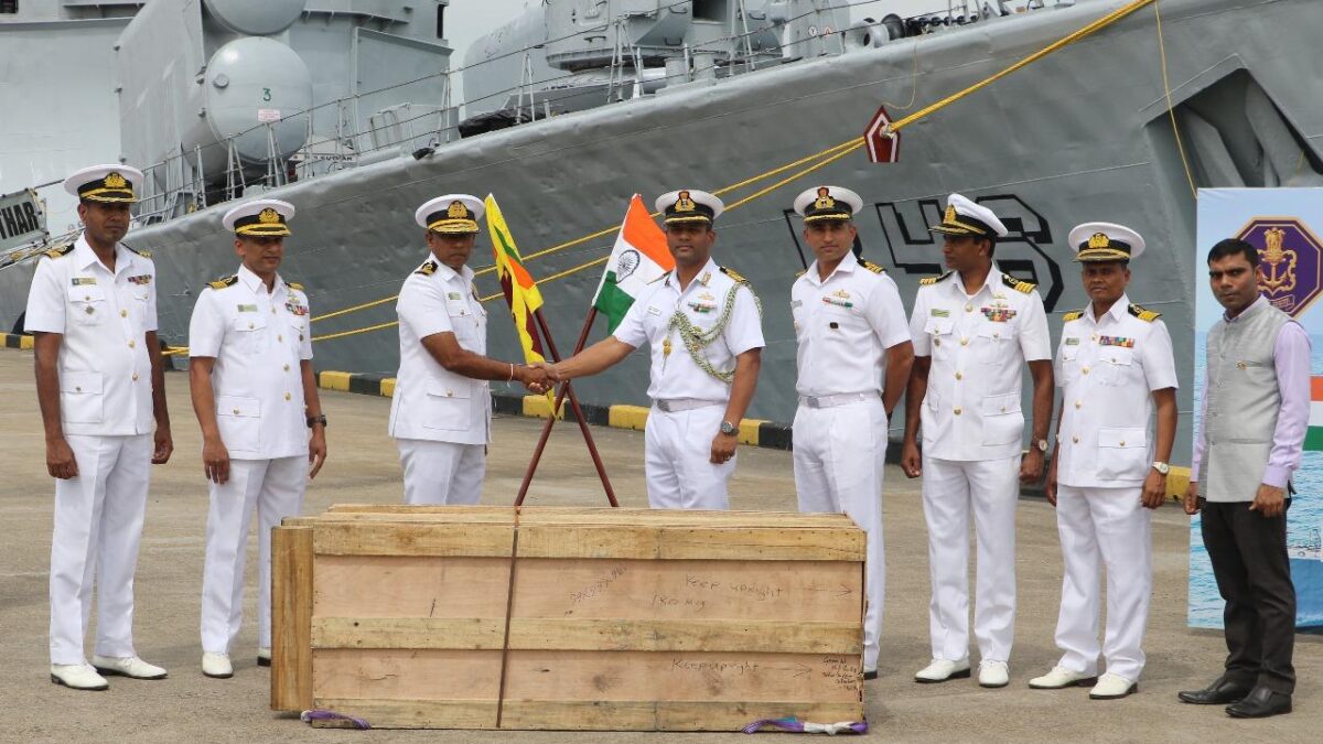 Indigenously built Indian naval vessel welcomed in Colombo
