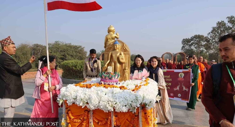Fourth Lumbini International Tripitaka chanting commences with peace procession