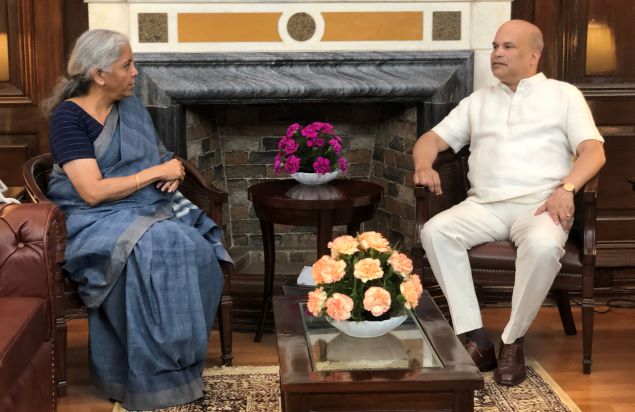 Milinda Moragoda meets with Indian Finance Minister Nirmala Sitharaman